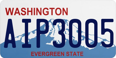 WA license plate AIP3005