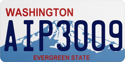WA license plate AIP3009