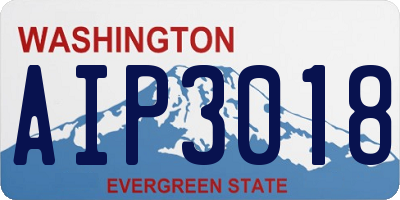 WA license plate AIP3018
