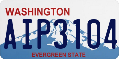 WA license plate AIP3104