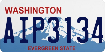 WA license plate AIP3134