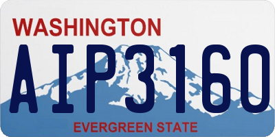 WA license plate AIP3160