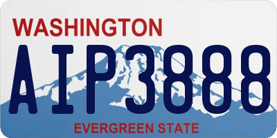 WA license plate AIP3888