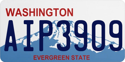 WA license plate AIP3909
