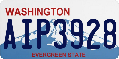 WA license plate AIP3928