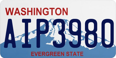 WA license plate AIP3980