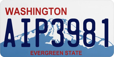 WA license plate AIP3981