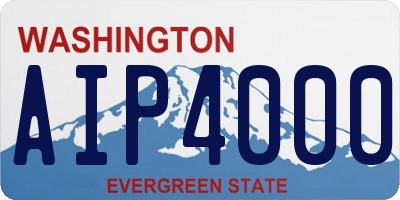 WA license plate AIP4000