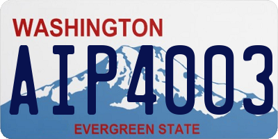 WA license plate AIP4003