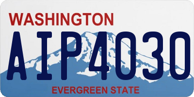 WA license plate AIP4030