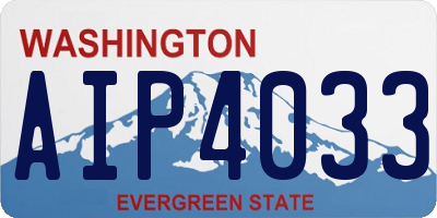 WA license plate AIP4033