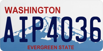 WA license plate AIP4036