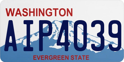 WA license plate AIP4039