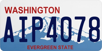 WA license plate AIP4078