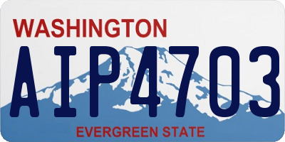 WA license plate AIP4703