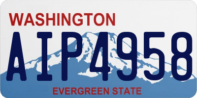 WA license plate AIP4958