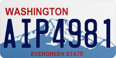 WA license plate AIP4981