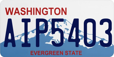 WA license plate AIP5403