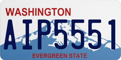WA license plate AIP5551