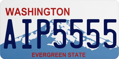 WA license plate AIP5555