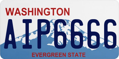 WA license plate AIP6666