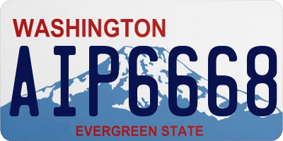 WA license plate AIP6668