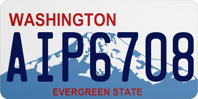 WA license plate AIP6708