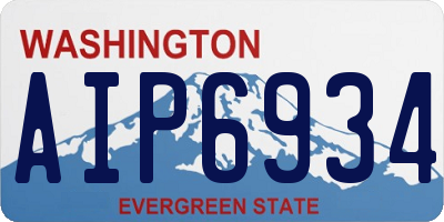 WA license plate AIP6934