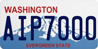 WA license plate AIP7000