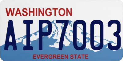 WA license plate AIP7003
