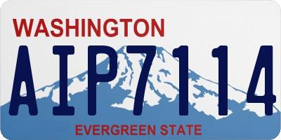 WA license plate AIP7114