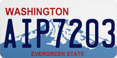 WA license plate AIP7203