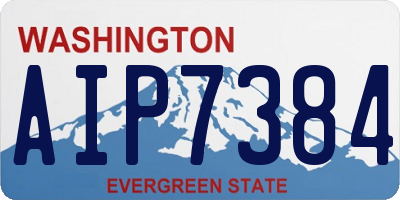 WA license plate AIP7384