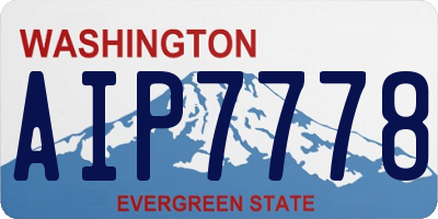 WA license plate AIP7778
