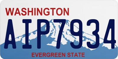 WA license plate AIP7934