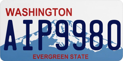 WA license plate AIP9980