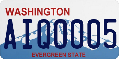WA license plate AIQ0005