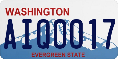 WA license plate AIQ0017