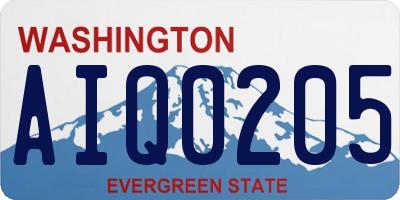 WA license plate AIQ0205