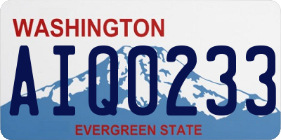 WA license plate AIQ0233