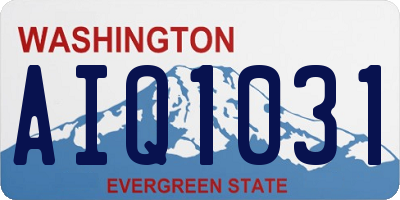 WA license plate AIQ1031