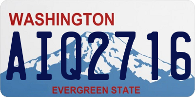WA license plate AIQ2716