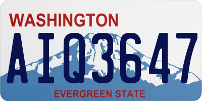 WA license plate AIQ3647