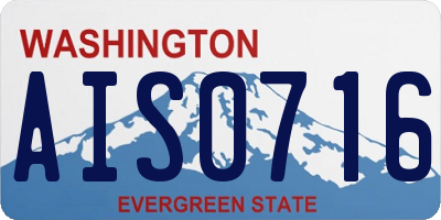 WA license plate AIS0716