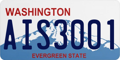 WA license plate AIS3001