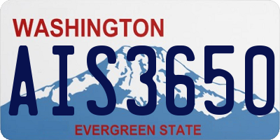 WA license plate AIS3650