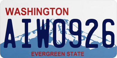 WA license plate AIW0926