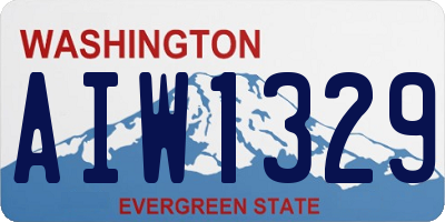 WA license plate AIW1329