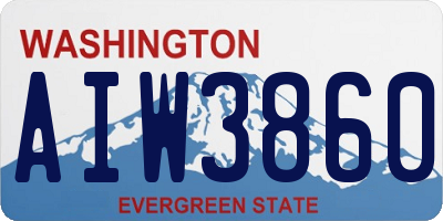 WA license plate AIW3860