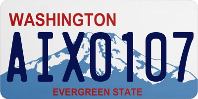 WA license plate AIX0107